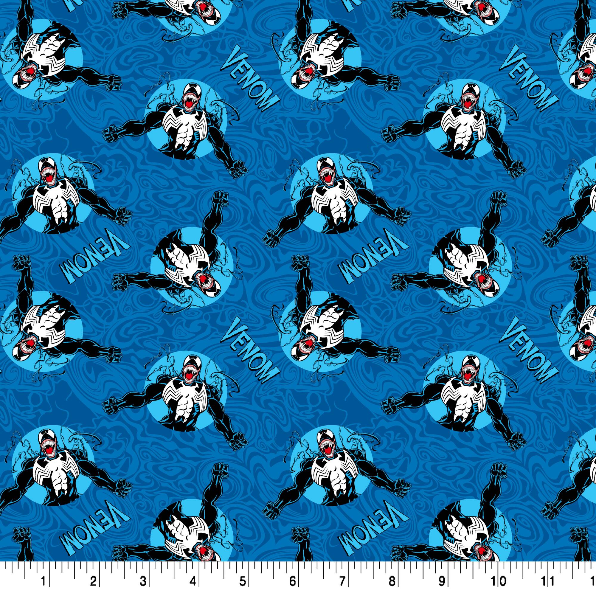 Marvel® Venom Blue Circles Cotton Fabric